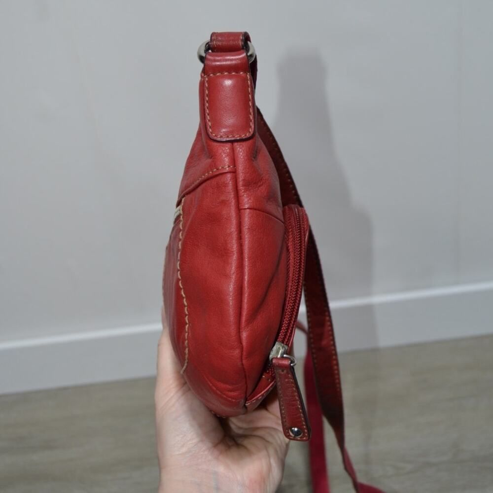 Tignanello Red Leather Crossbody Purse - Picture 4 of 15